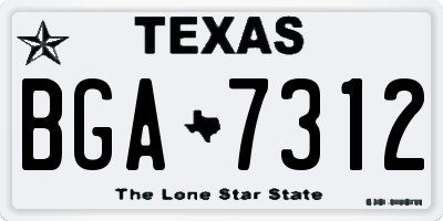 TX license plate BGA7312