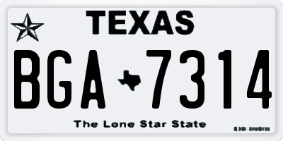 TX license plate BGA7314