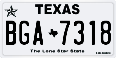 TX license plate BGA7318