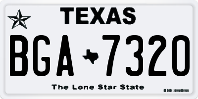 TX license plate BGA7320