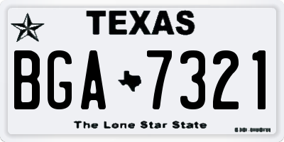 TX license plate BGA7321