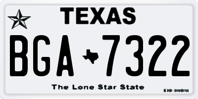 TX license plate BGA7322