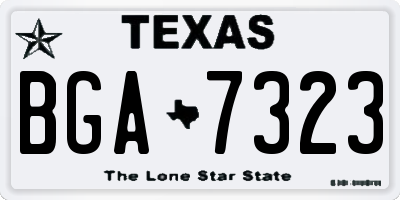 TX license plate BGA7323