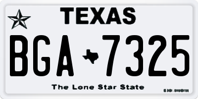 TX license plate BGA7325