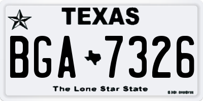 TX license plate BGA7326