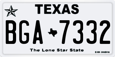TX license plate BGA7332