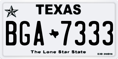 TX license plate BGA7333