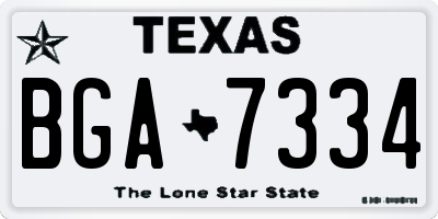 TX license plate BGA7334