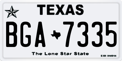 TX license plate BGA7335