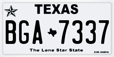 TX license plate BGA7337