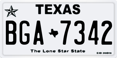 TX license plate BGA7342