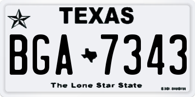 TX license plate BGA7343