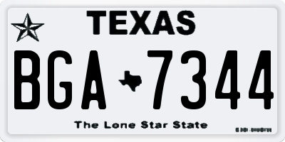 TX license plate BGA7344