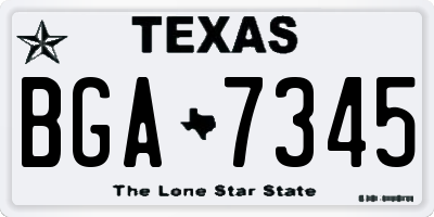 TX license plate BGA7345
