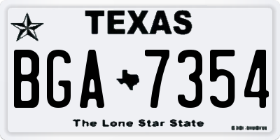 TX license plate BGA7354