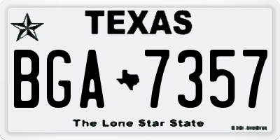 TX license plate BGA7357