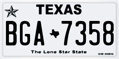TX license plate BGA7358