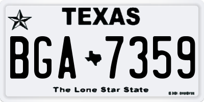 TX license plate BGA7359