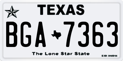 TX license plate BGA7363