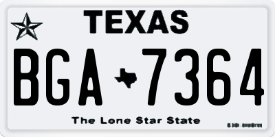 TX license plate BGA7364