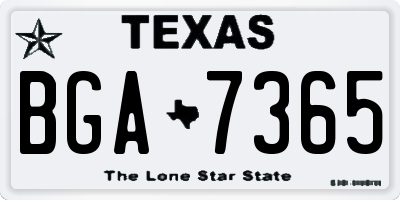 TX license plate BGA7365