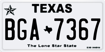 TX license plate BGA7367
