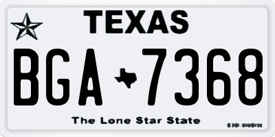TX license plate BGA7368
