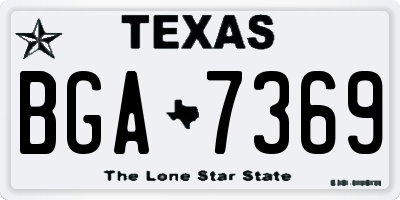 TX license plate BGA7369