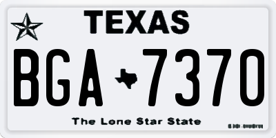 TX license plate BGA7370
