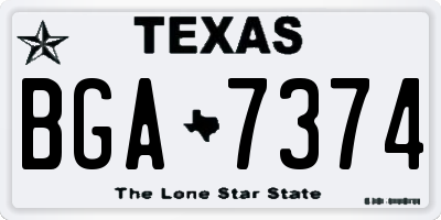 TX license plate BGA7374