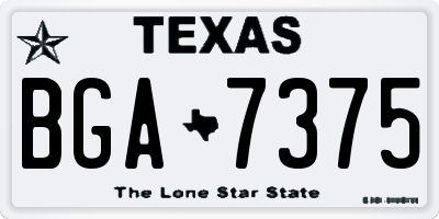 TX license plate BGA7375
