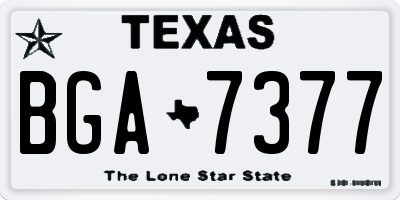 TX license plate BGA7377