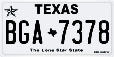 TX license plate BGA7378