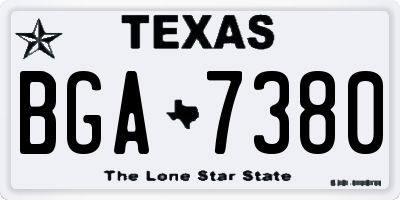 TX license plate BGA7380