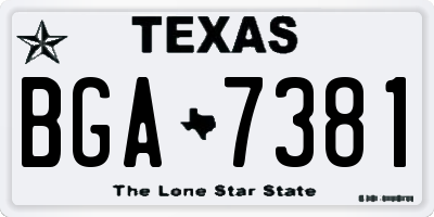 TX license plate BGA7381
