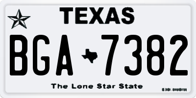 TX license plate BGA7382