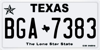 TX license plate BGA7383
