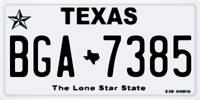 TX license plate BGA7385