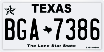 TX license plate BGA7386