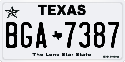TX license plate BGA7387