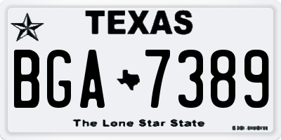 TX license plate BGA7389