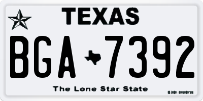 TX license plate BGA7392