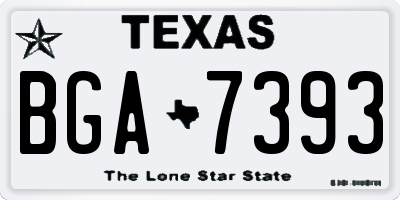 TX license plate BGA7393