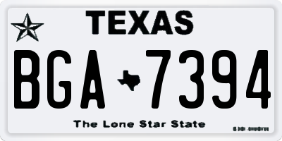 TX license plate BGA7394