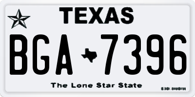 TX license plate BGA7396
