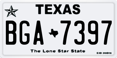 TX license plate BGA7397