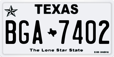 TX license plate BGA7402