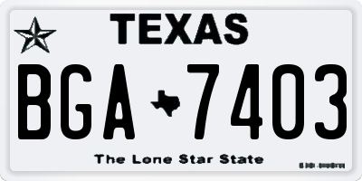 TX license plate BGA7403