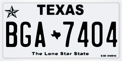 TX license plate BGA7404