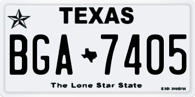 TX license plate BGA7405